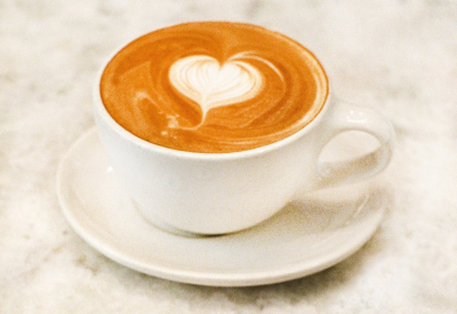 Heart-shaped art latte